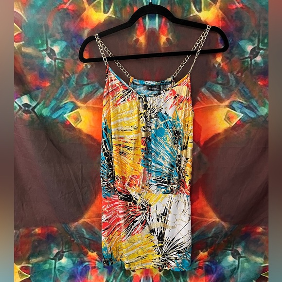 Yetts LA multi colored tank with chain straps - Picture 1 of 3
